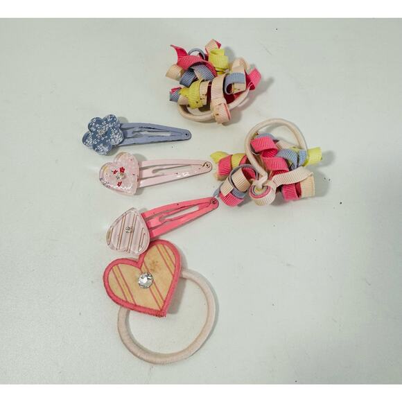 Gymboree  Heart  PonyTail Holder Ribbon Set of 6 - Picture 1 of 3